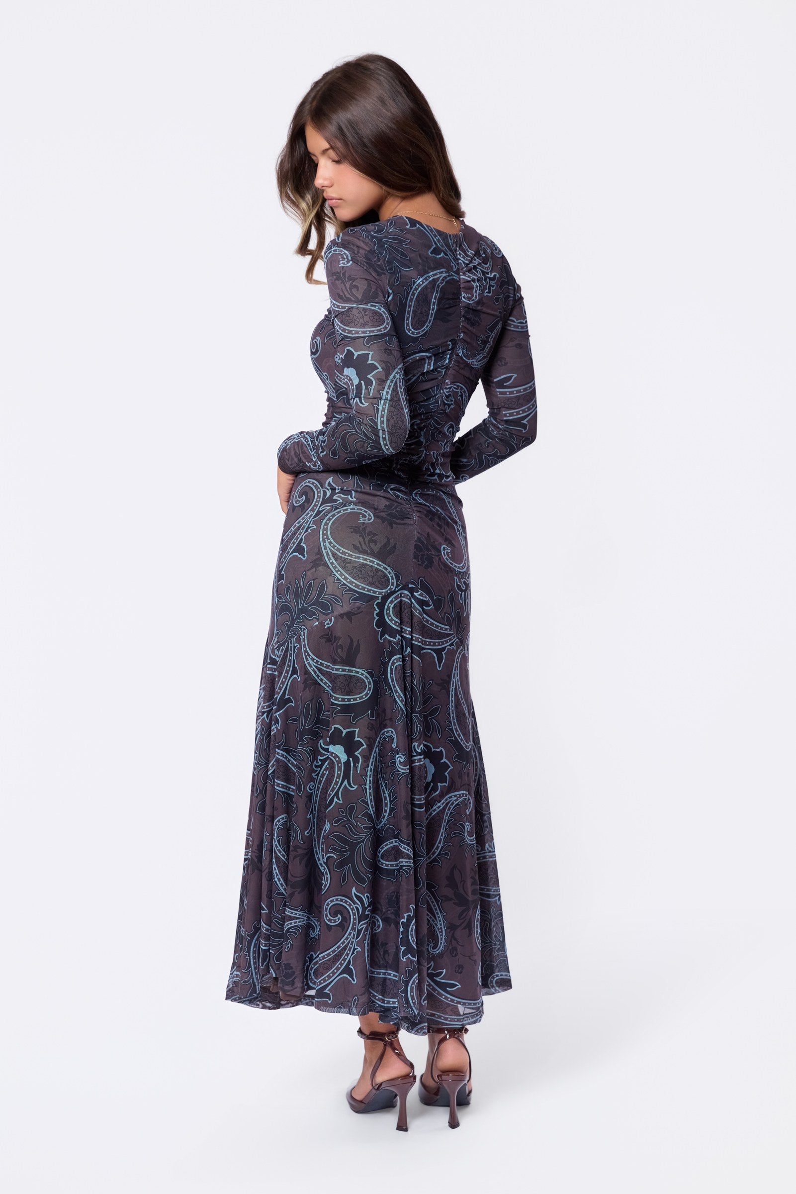 Mariella Dress (Brown Blue)
