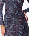 Mariella Dress (Brown Blue)