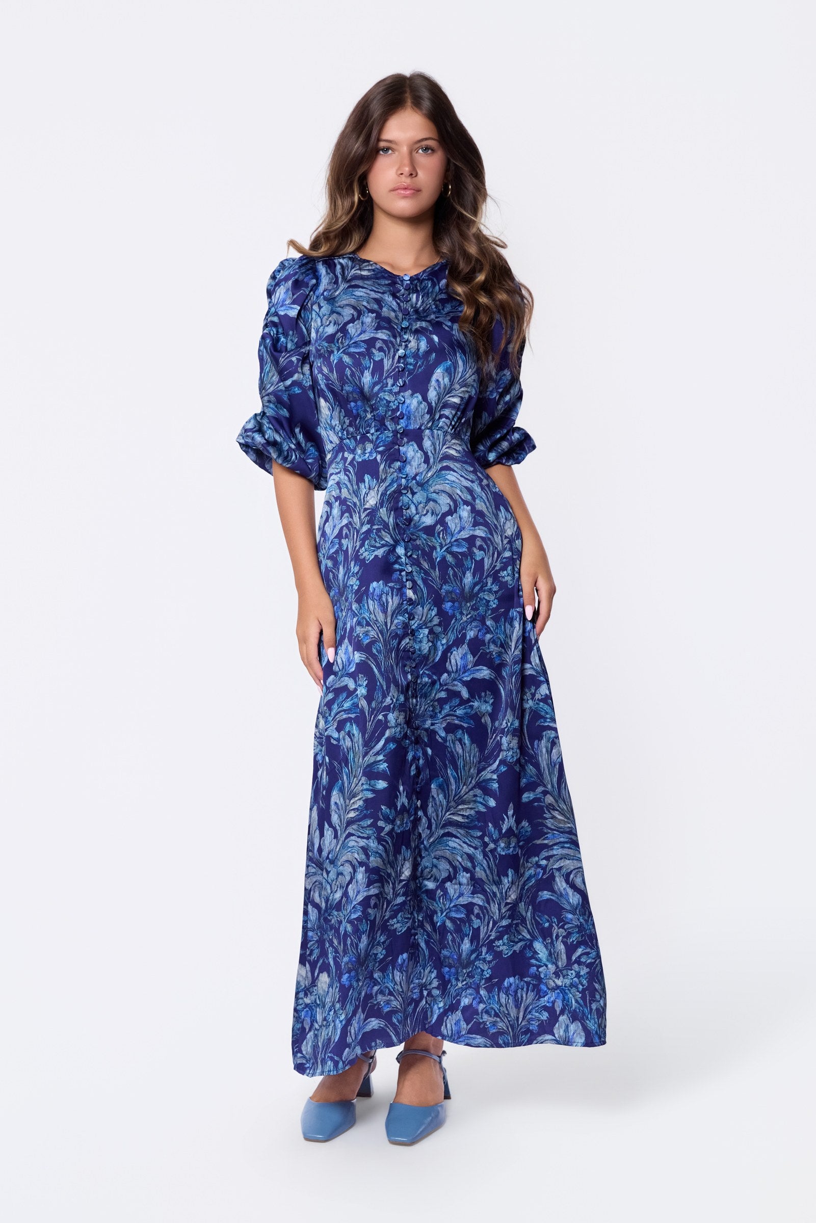 Patricia Dress (Blue Pattern)