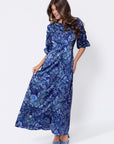 Patricia Dress (Blue Pattern)