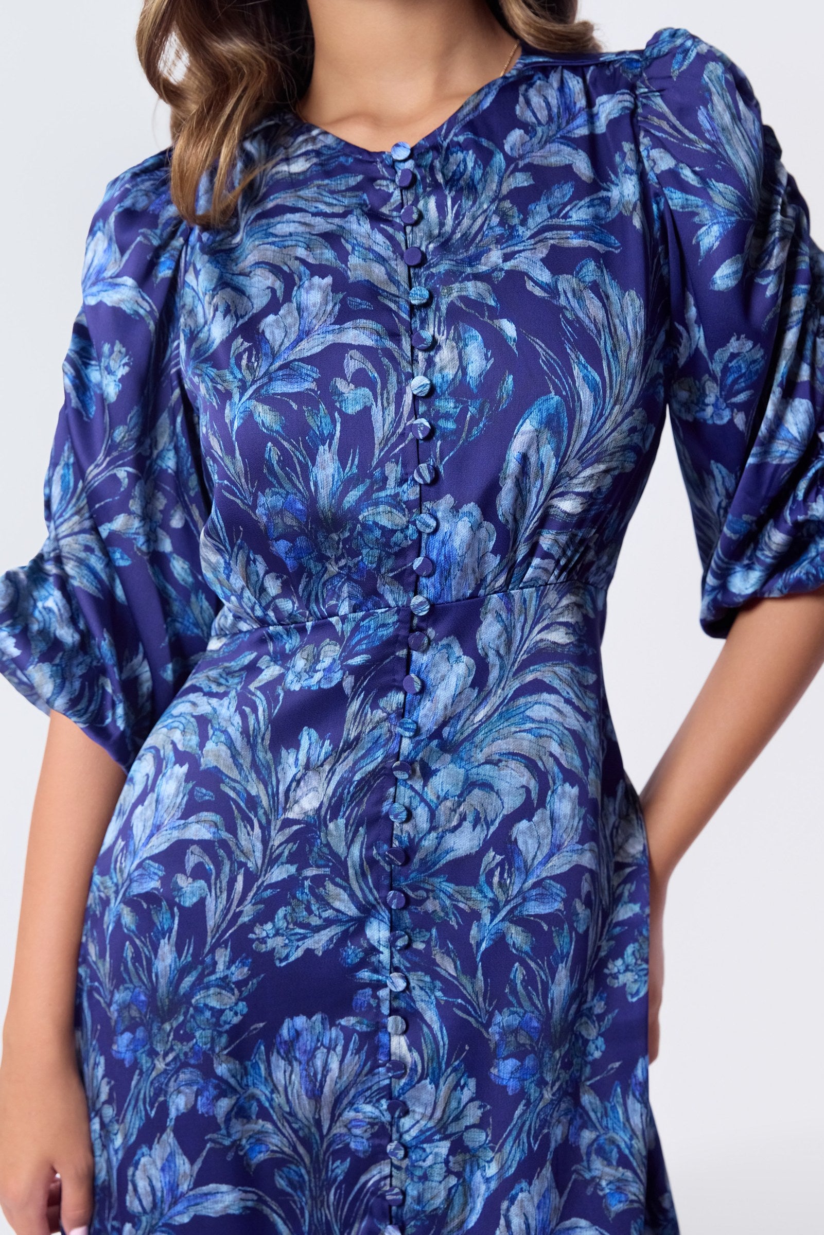 Patricia Dress (Blue Pattern)
