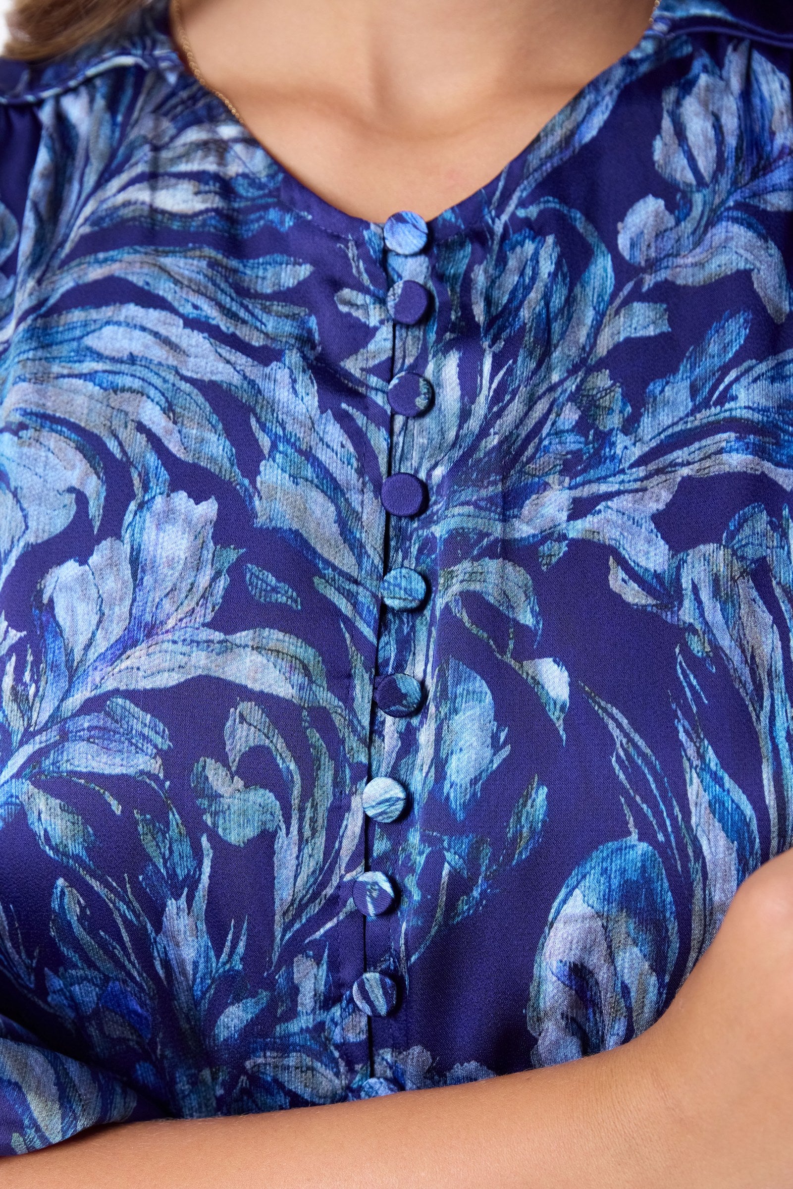 Patricia Dress (Blue Pattern)
