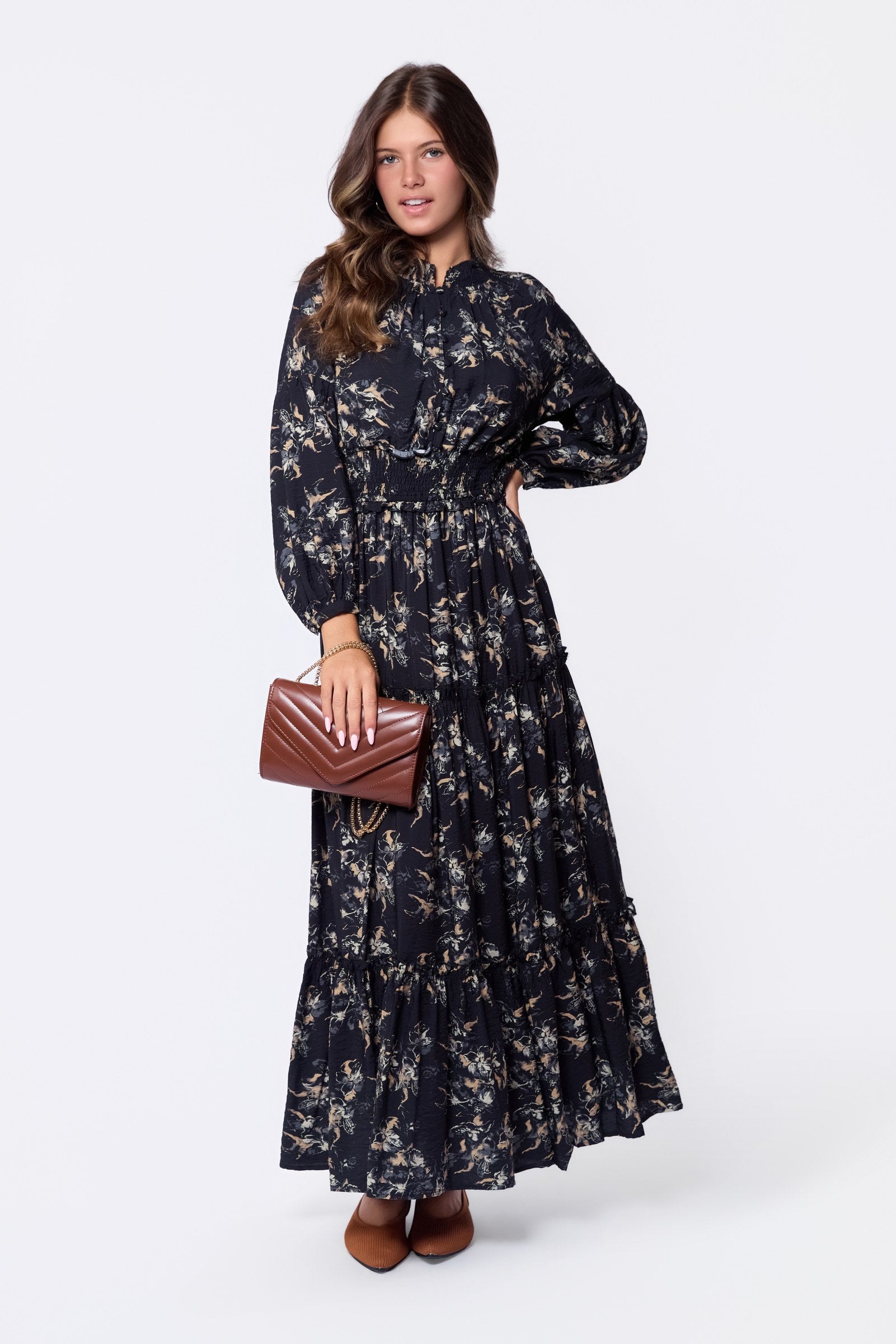 Leslie Dress (Black Ground)