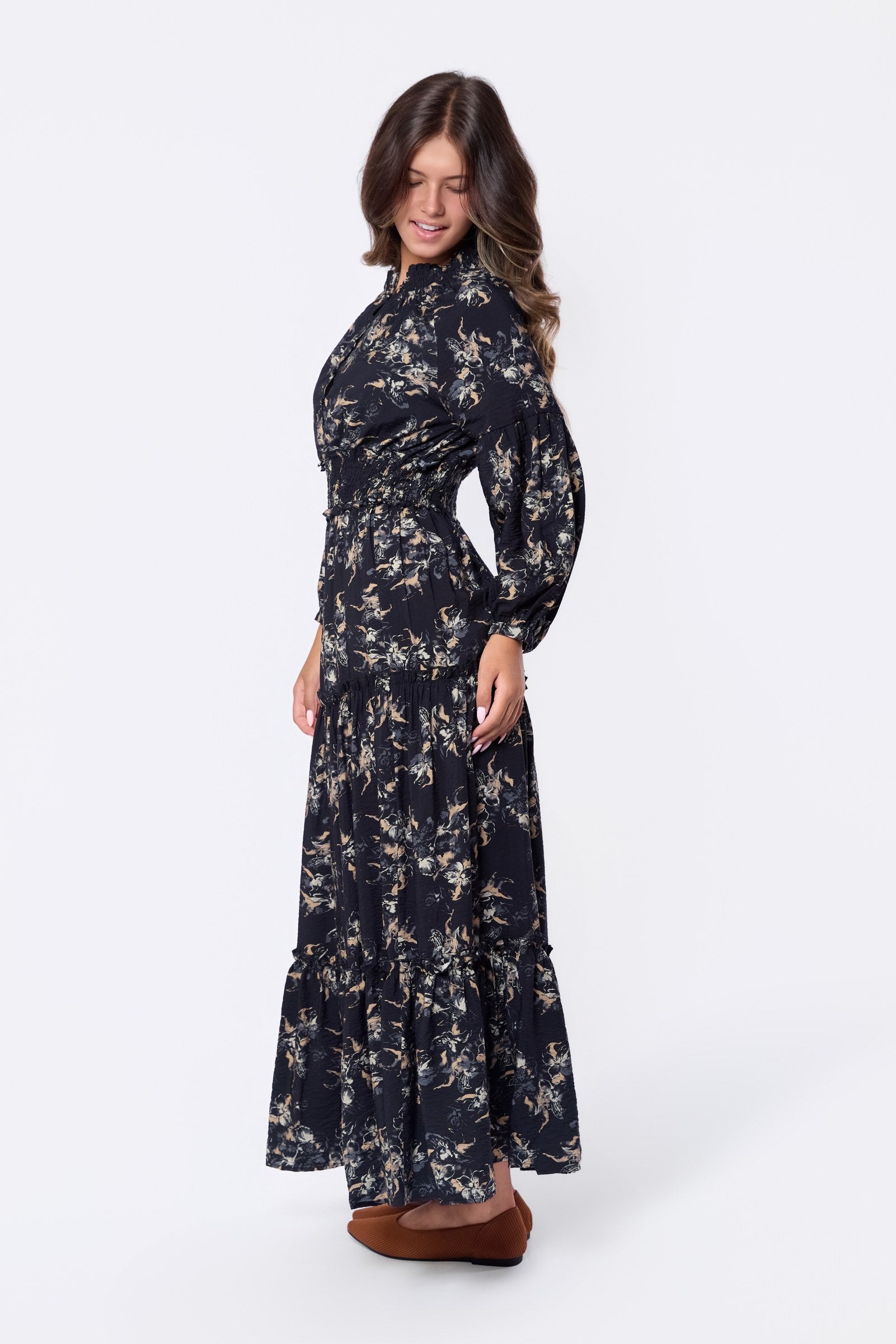Leslie Dress (Black Ground)