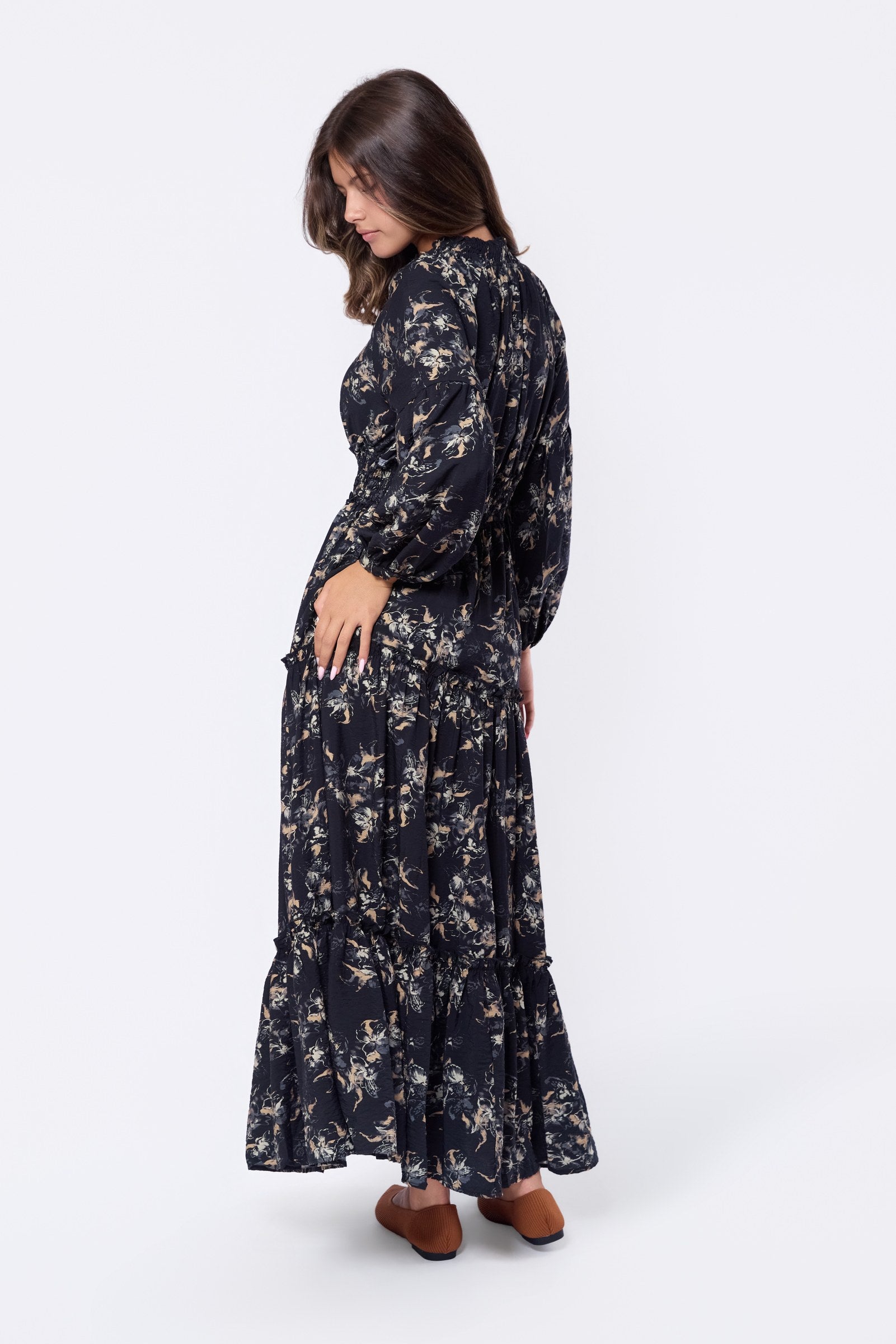 Leslie Dress (Black Ground)