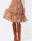 Sara Skirt 23" (Brown Flower)