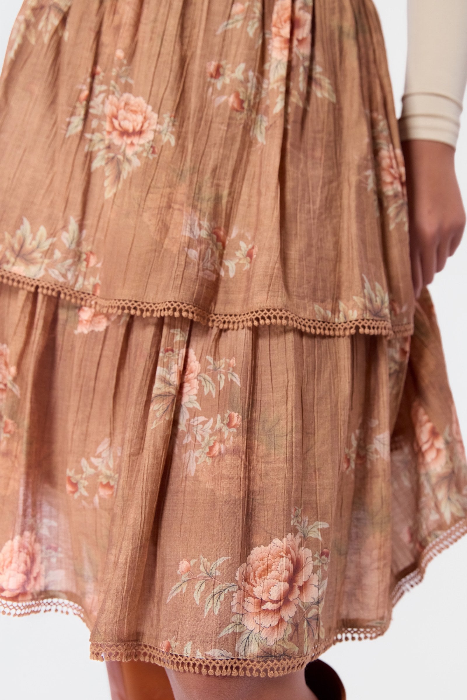 Sara Skirt 23" (Brown Flower)