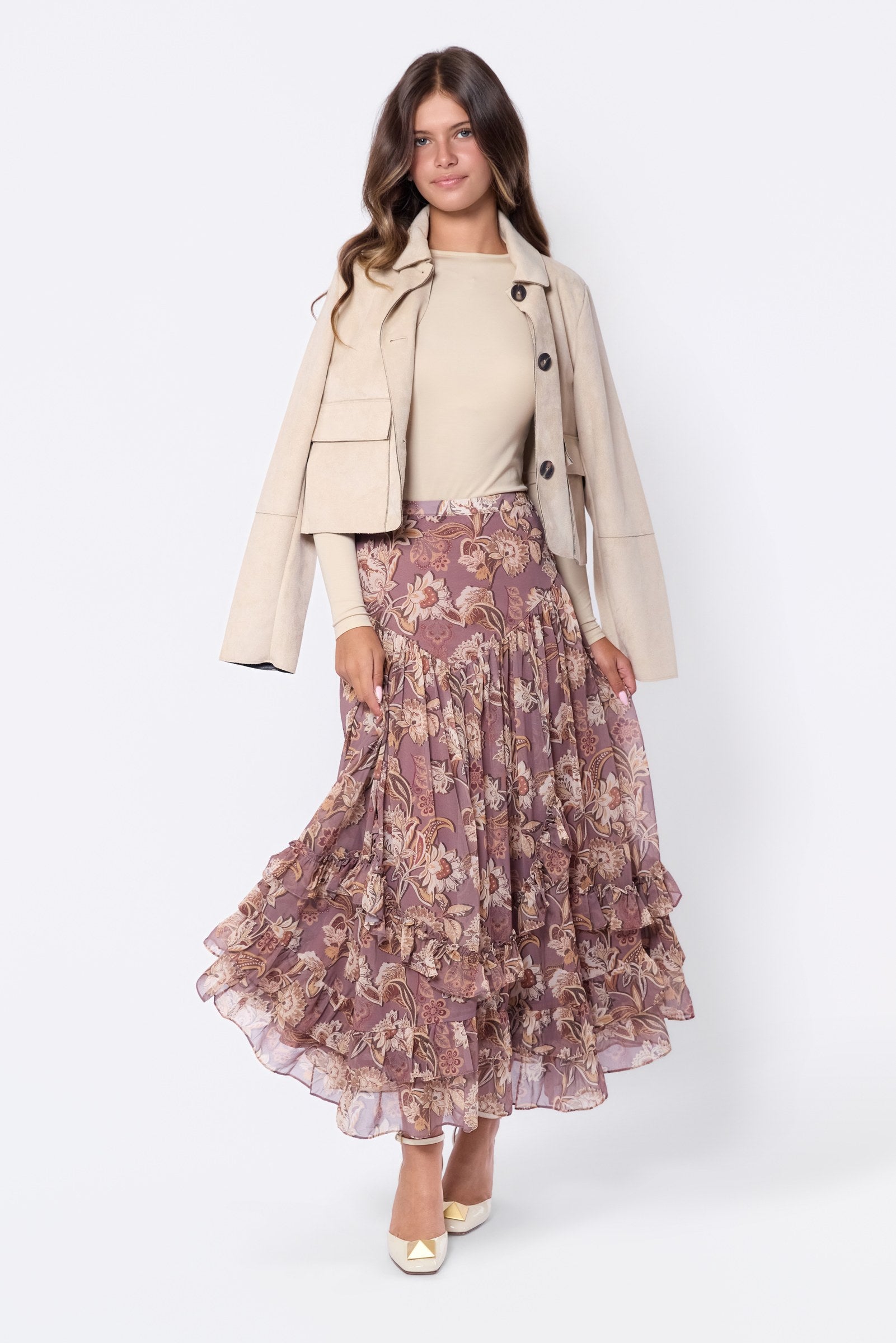 Kalina Skirt (Brown Pattern)