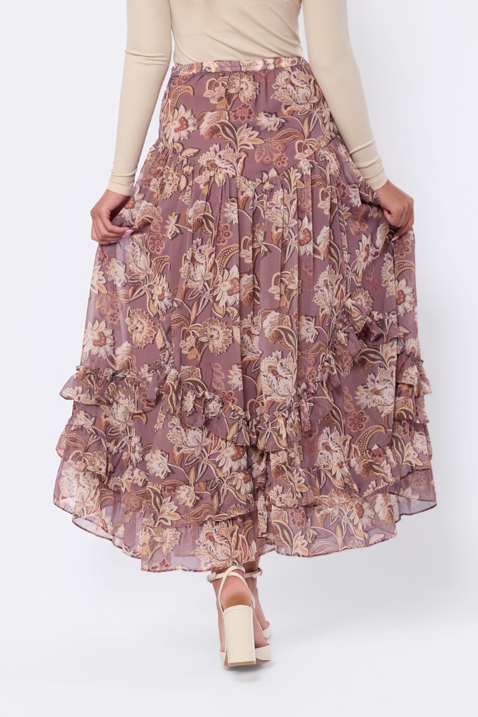 Kalina Skirt (Brown Pattern)