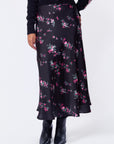 Dakota Skirt (Black Pink Flower)