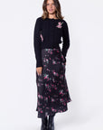 Dakota Skirt (Black Pink Flower)