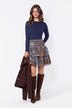 Zena Skirt 20" (Brown Blue)