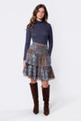 Zena Skirt 23" (Brown Blue)