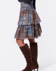 Zena Skirt 23" (Brown Blue)