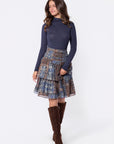 Zena Skirt 23" (Brown Blue)