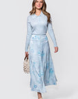 Siena Skirt (Aqua Blue Flower) - Skirt - Yakira Bella