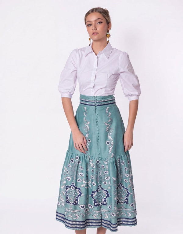 Siena Skirt (Blue Pattern) - Skirt - Yakira Bella