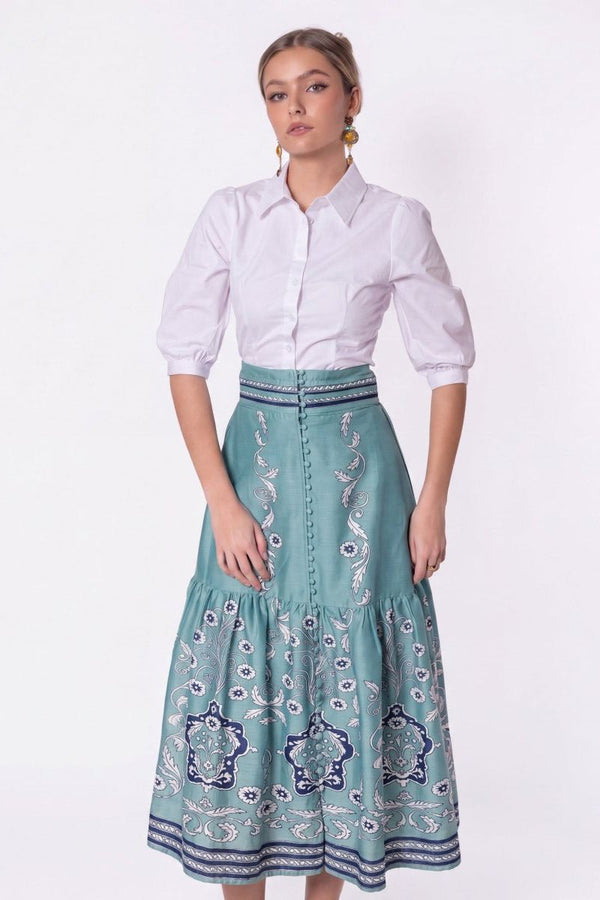 Siena Skirt (Blue Pattern) - Skirt - Yakira Bella