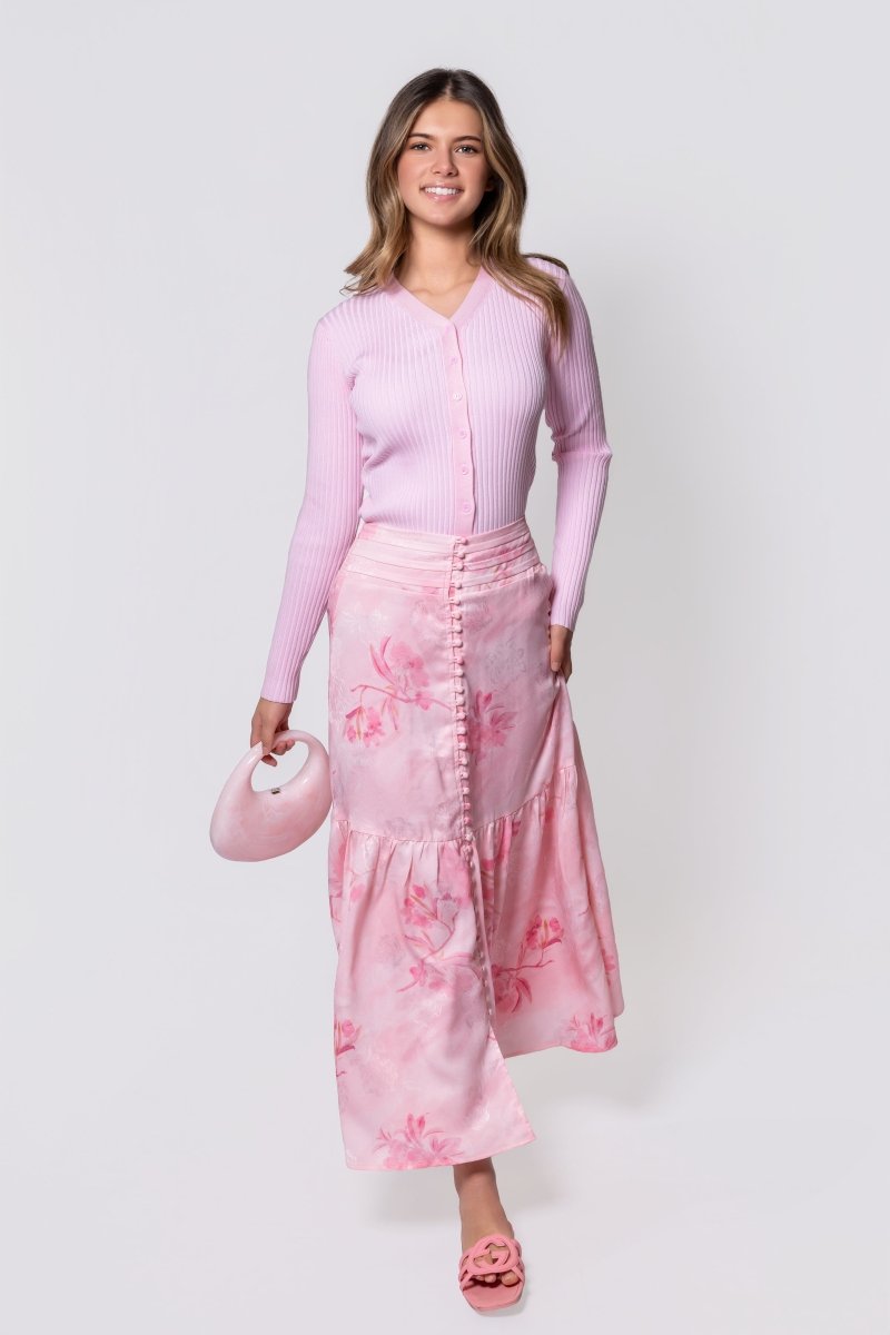 Siena Skirt (Pink Flower) - Skirt - Yakira Bella