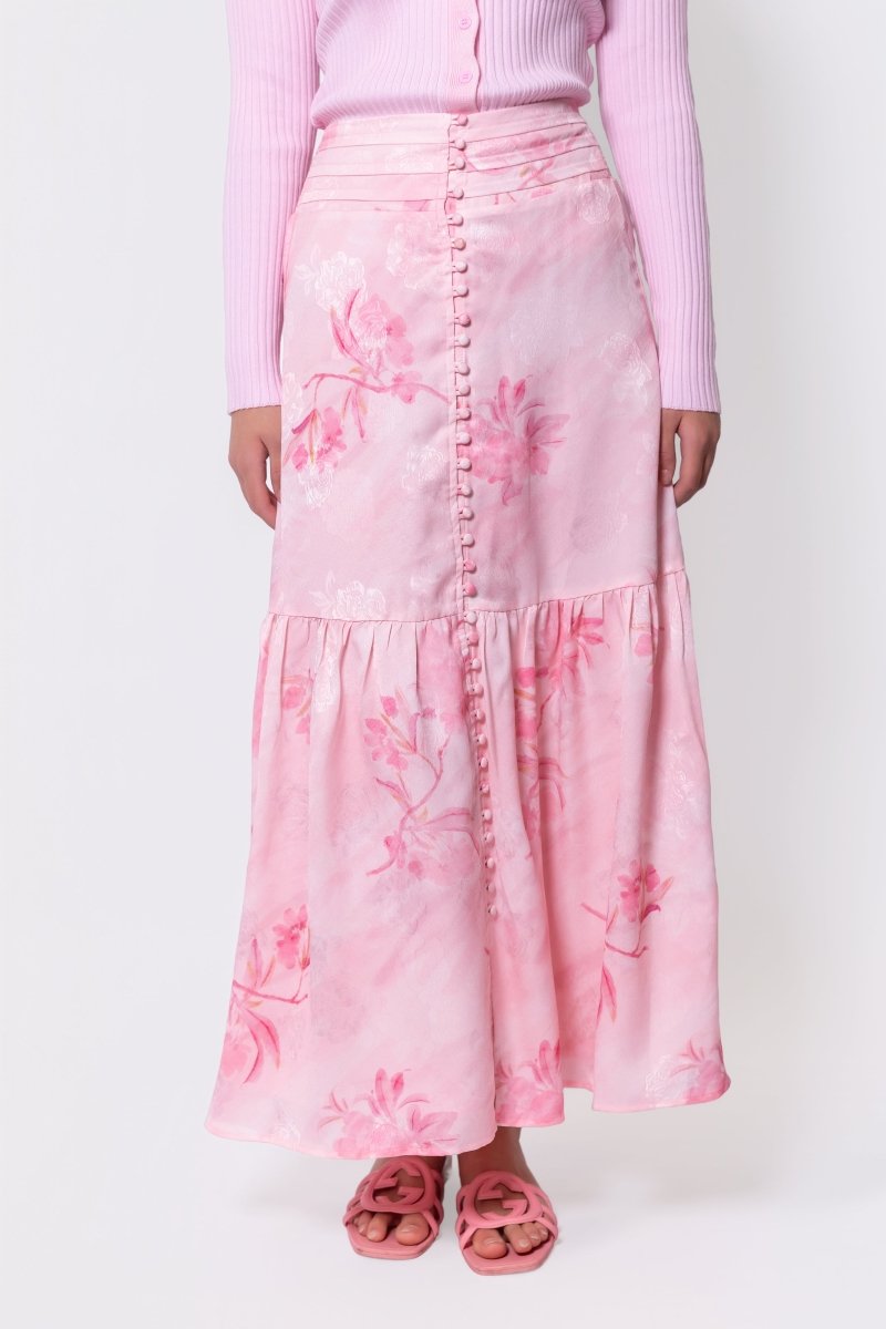 Siena Skirt (Pink Flower) - Skirt - Yakira Bella