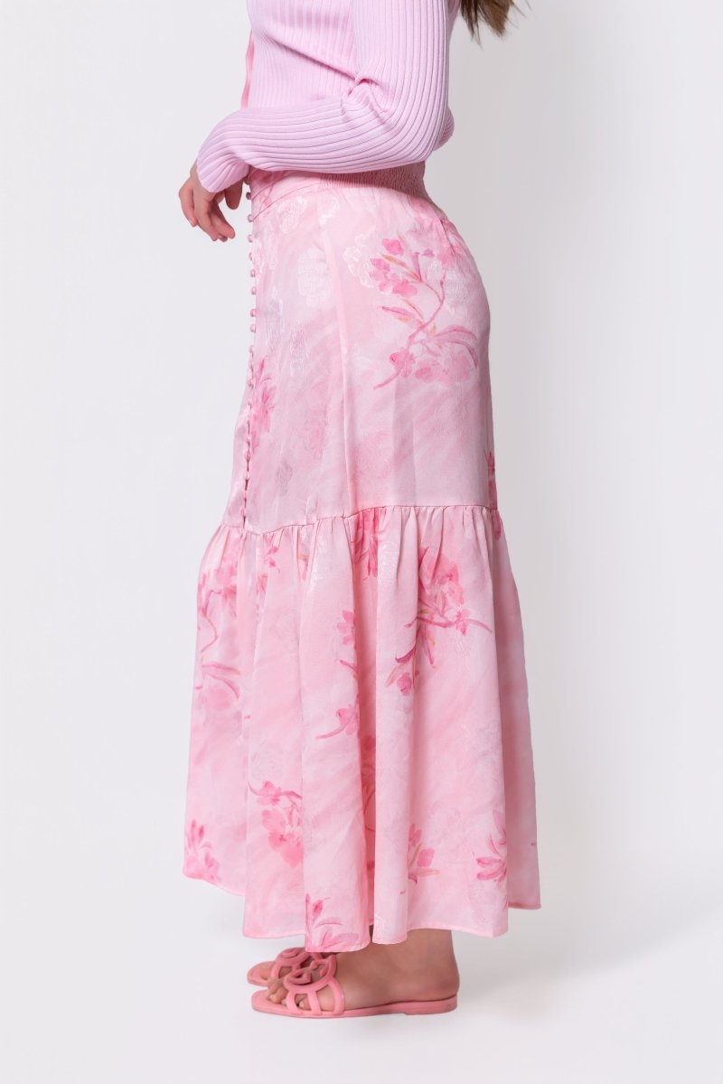 Siena Skirt (Pink Flower) - Skirt - Yakira Bella