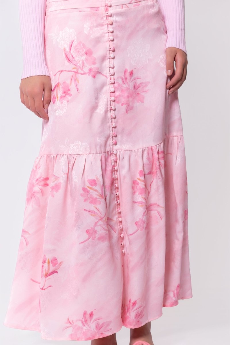 Siena Skirt (Pink Flower) - Skirt - Yakira Bella
