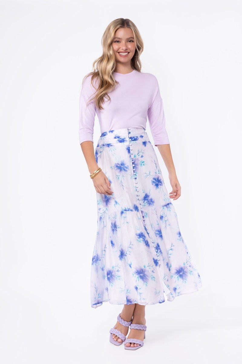Siena Skirt (Purple Flower) - Skirt - Yakira Bella