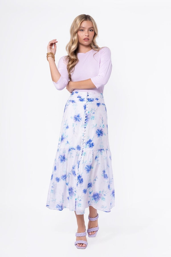 Siena Skirt (Purple Flower) - Skirt - Yakira Bella