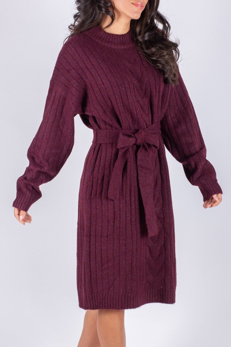 SIMONE DRESS 38" (BURGUNDY) - Dress - Yakira Bella