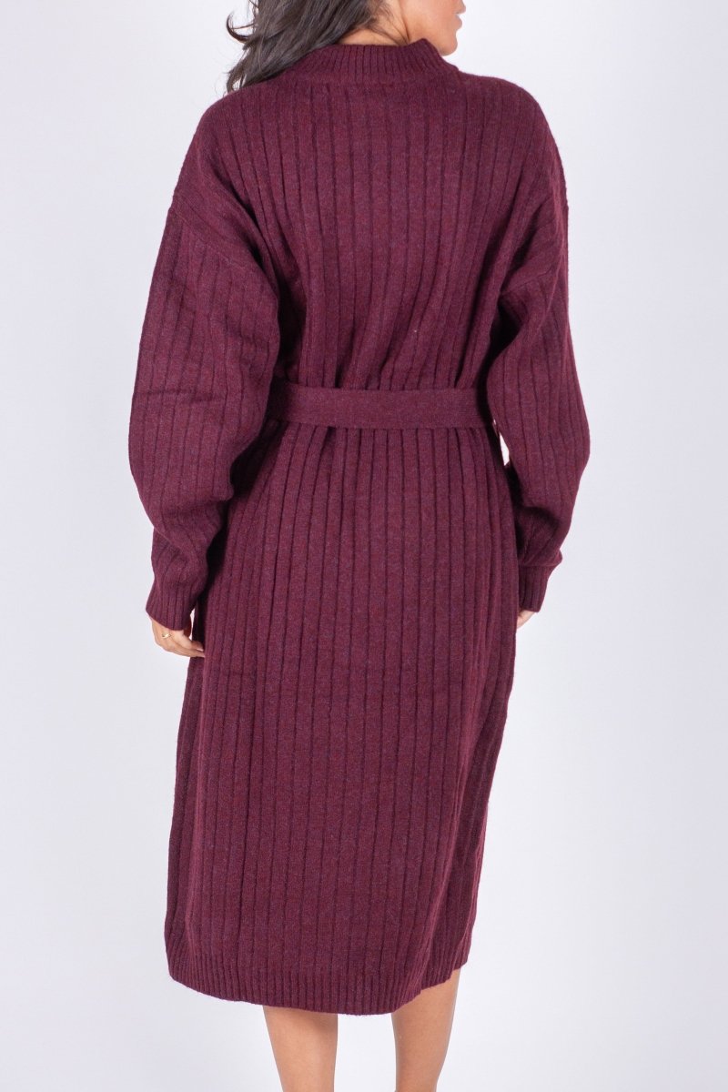 SIMONE DRESS 42" (BURGUNDY) - Dress - Yakira Bella