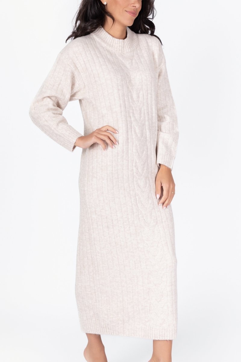 SIMONE DRESS MAXI 46&quot; (BEIGE) - Dress - Yakira Bella