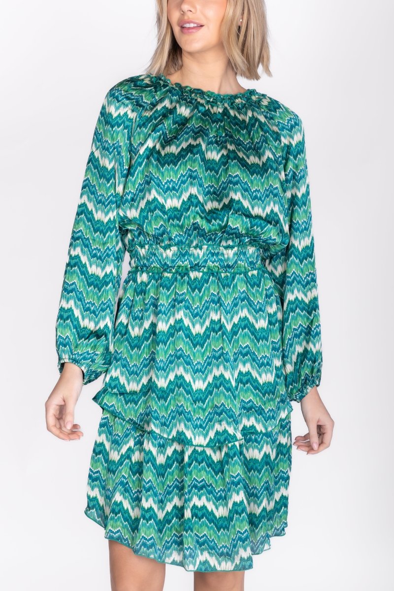 SKYE DRESS (GREEN PATTERN) - Dress - Yakira Bella