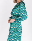 SKYE DRESS (GREEN PATTERN) - Dress - Yakira Bella