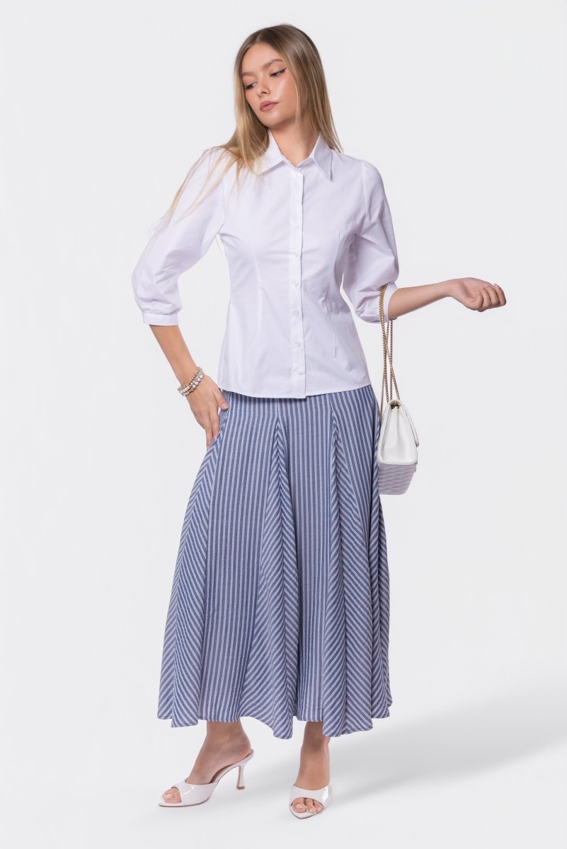 Sonoma Skirt (Blue Stripe) - Skirt - Yakira Bella