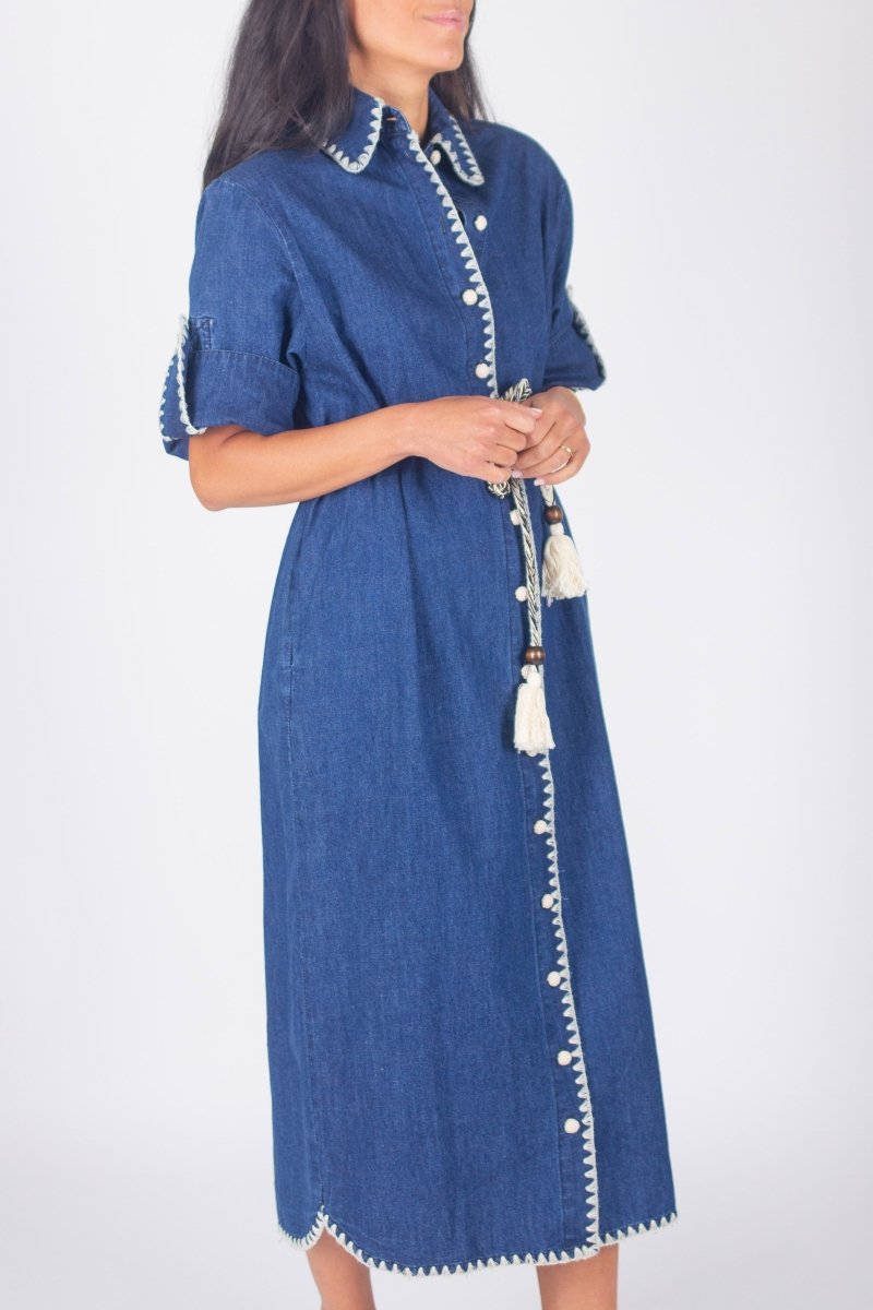 SOPHIA DRESS (DENIM) 46" - Dress - Yakira Bella