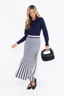 Sophia Skirt (White/Navy) - Skirt - Yakira Bella