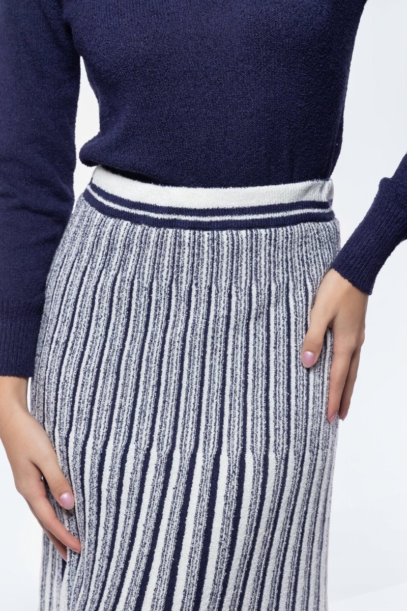 Sophia Skirt (White/Navy) - Skirt - Yakira Bella
