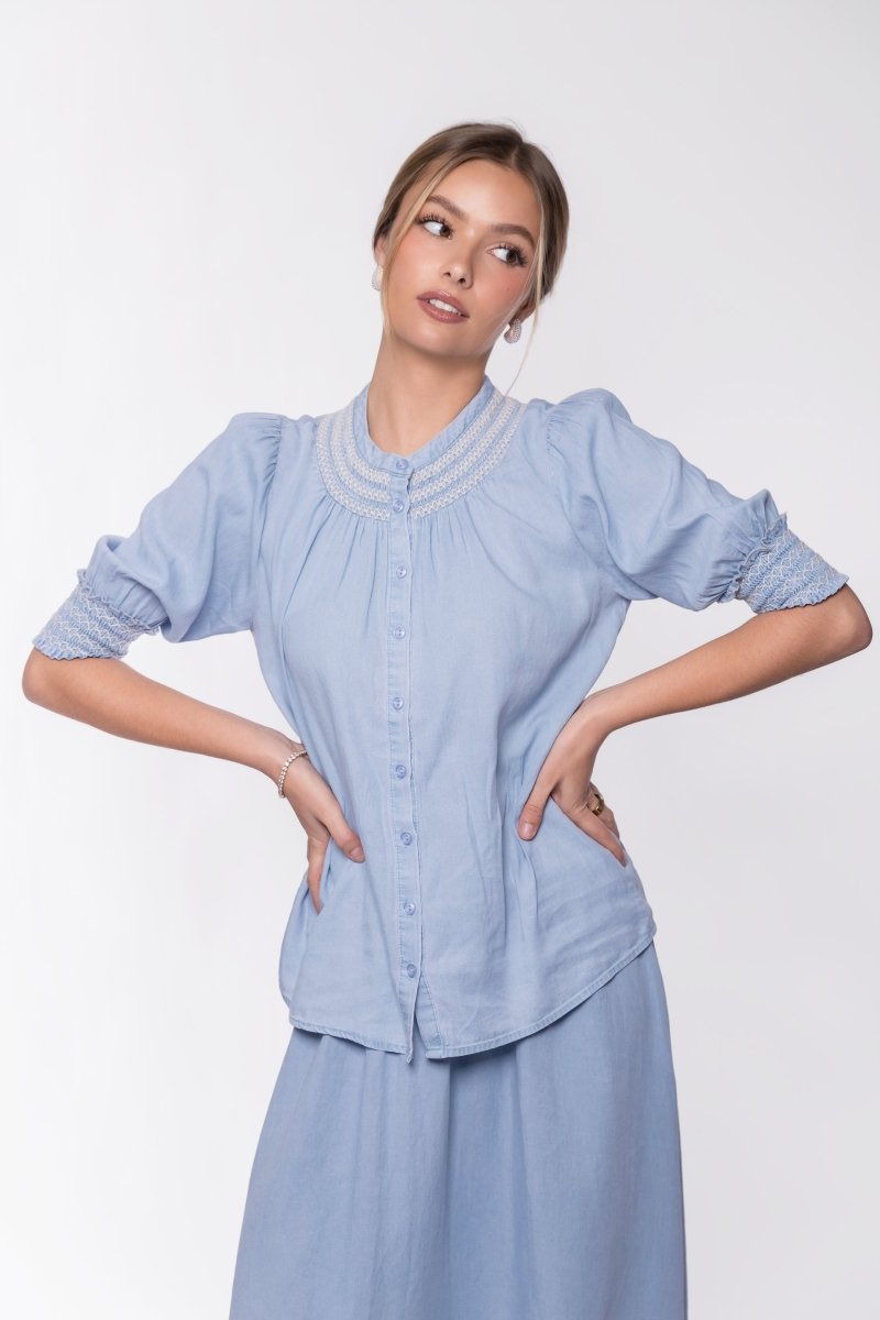 Stella Top (Light Blue) - Top - Yakira Bella