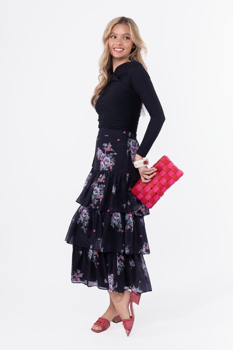 Lu.rumika I-Line Skirt/ブラックフラワー Suri Skirt (Black Flower) – Yakira Bella