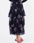 Suri Skirt (Black Flower) - Skirt - Yakira Bella