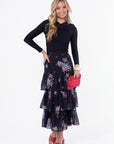 Suri Skirt (Black Flower) - Skirt - Yakira Bella