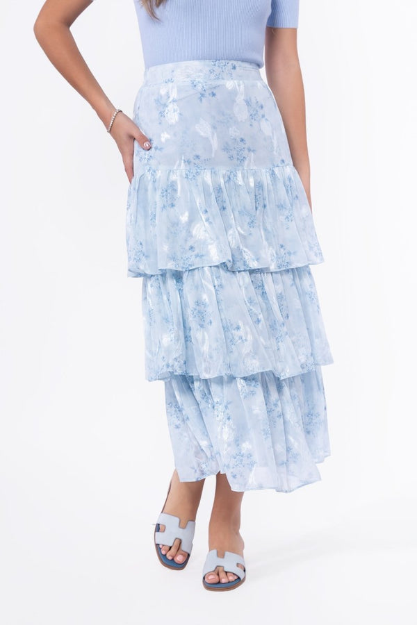 Suri Skirt (Blue Flower) - Skirt - Yakira Bella