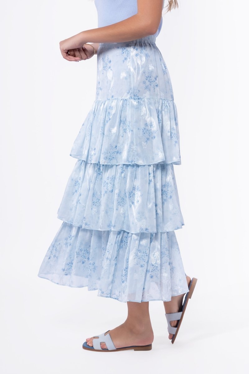 Suri Skirt (Blue Flower) - Skirt - Yakira Bella