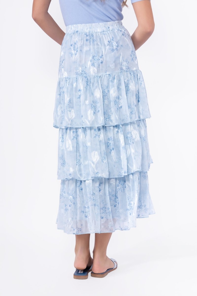 Suri Skirt (Blue Flower) - Skirt - Yakira Bella