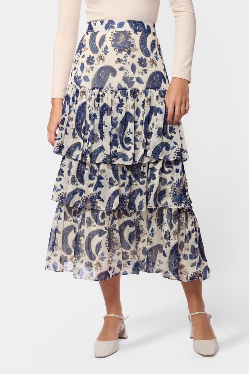 Suri Skirt (Ivory Navy) - Skirt - Yakira Bella