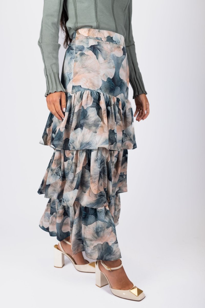 Suri Skirt (Ivory/Green) - Skirt - Yakira Bella