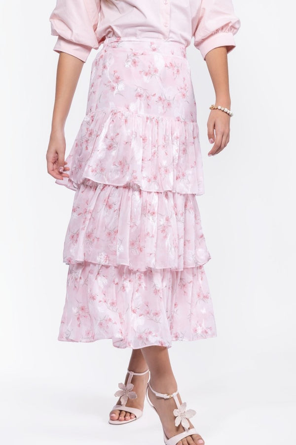 Suri Skirt (Pink Flower) - Skirt - Yakira Bella