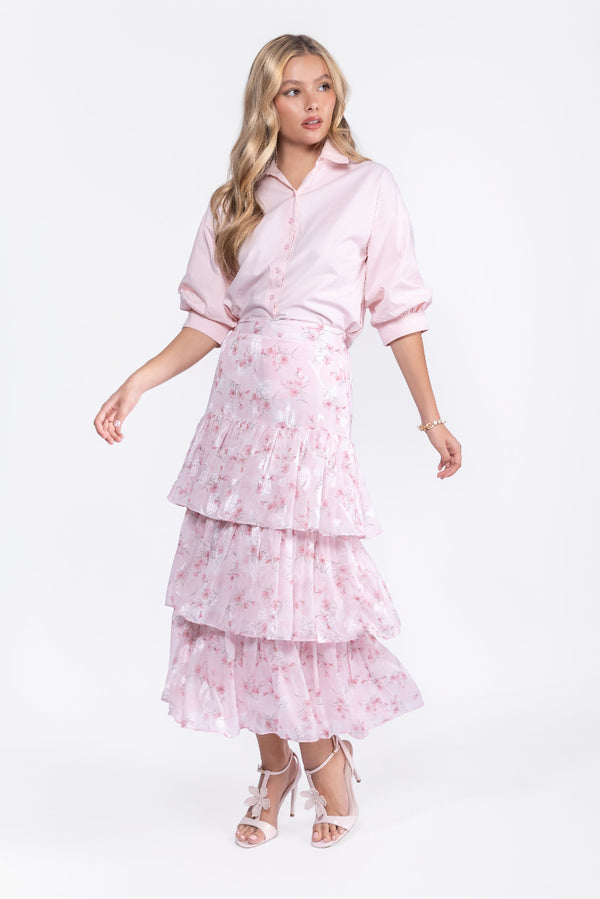 Suri Skirt (Pink Flower) - Skirt - Yakira Bella