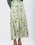 Sylvie Skirt (Green Flower) - Skirt - Yakira Bella