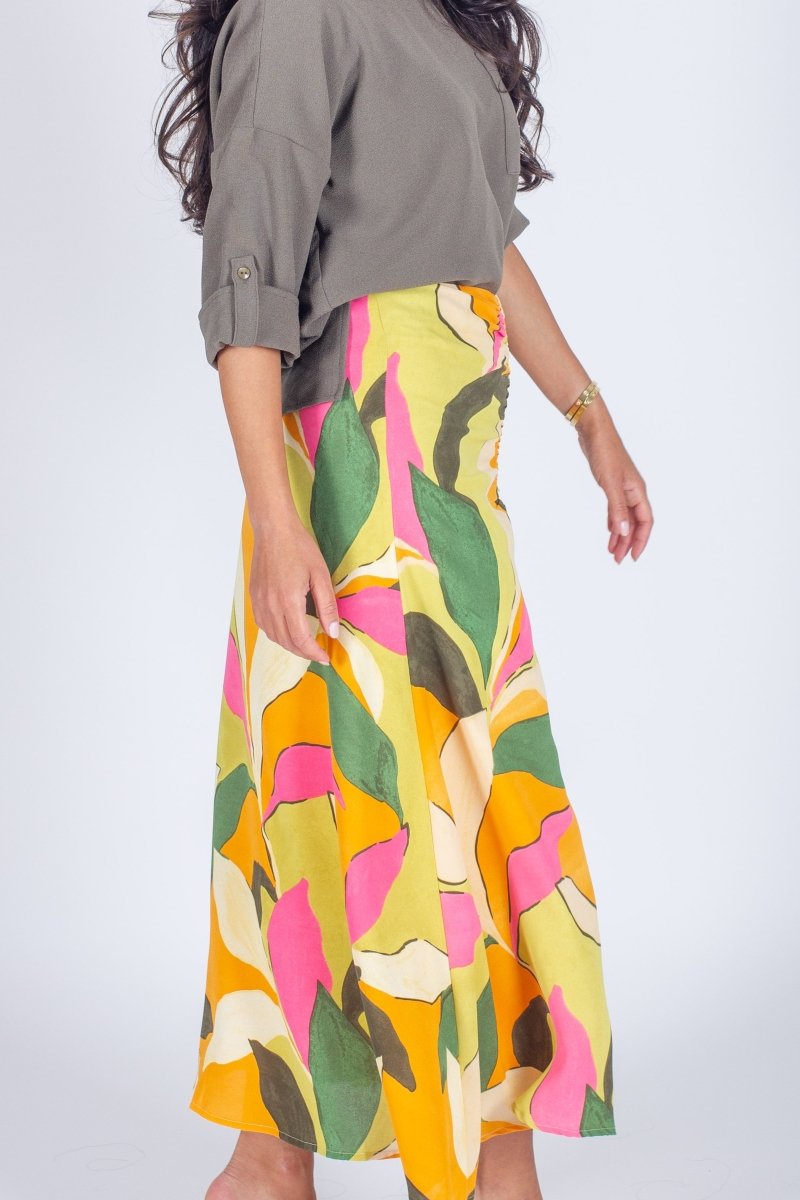 SYLVIE SKIRT (GREEN PATTERN) - Skirt - Yakira Bella